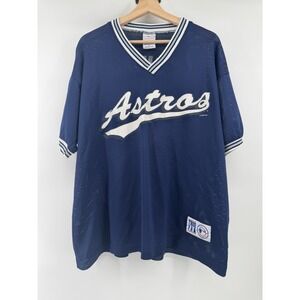 Vintage Majestic Houston Astros Jeff Bagwell 5 Navy Mesh Jersey Mens XL